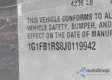 2018 Chevrolet Camaro 1Lt z USA, uszkodzony, nr VIN 1G1FB1RS8J0119942